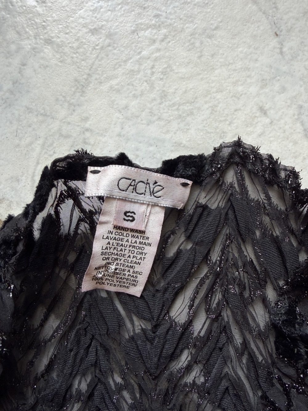 Cache Black Off-the-Shoulder Sheer Top - Picture 2 of 2